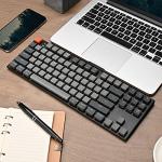 Keychron K1, Tenkeyless Layout 87 Keys Ultra-Slim Bluetooth Wireless/USB Wired Mechanical Keyboard with Low-Profile Gateron Brown Switch White LED Backlit Compatible with Mac Windows-Version 5