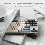 RK ROYAL KLUDGE R87 Pro Wired Mechanical Keyboard with Hot Swappable Knob 75% RGB Backlit Gaming Keyboard 88 Keys TKL Gasket Mounted with QMK/VIA and Linear Creamy Switch