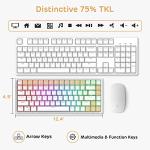 RK ROYAL KLUDGE RK84 Wired RGB 75% Hot Swappable Mechanical Keyboard, 84 Keys Tenkeyless TKL Gaming Keyboard w/Programmable Software, RK Brown Switch
