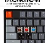 Keychron K8 Wireless Bluetooth/USB Wired Mechanical Keyboard, Hot-swappable Tenkeyless 87 Keys RGB LED Backlit Gateron Brown Switch N-Key Rollover, Aluminum Frame for Mac and Windows