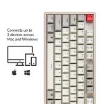 Keychron K8 87 Keys Tenkeyless Layout Wireless Bluetooth Mechanical Keyboard for Mac, Multitasking Type-C Wired Gaming Keyboard for Windows with Keychron Mechanical Red Switch Aluminum Frame