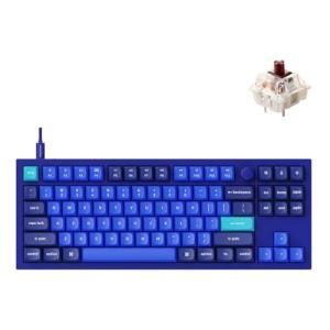 Keychron Q3 Wired Custom Mechanical Keyboard Knob Version, TKL Tenkeyless QMK/VIA Programmable Macro with Hot-swappable Gateron G Pro Brown Switch Compatible with Mac Windows Linux (Blue)