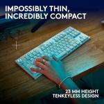 Logitech G915 X Lightspeed TKL Wireless Mechanical Gaming Keyboard, Double-Shot PBT Keycaps, Fully Programmable Keys, RGB Backlit Mac/PC Gaming Keyboards, Aluminum Finish, GL Tactile Switches, White
