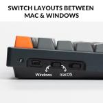 Keychron K8 Wireless Mechanical Keyboard, Tenkeyless Layout 87 Keys Bluetooth/Wired RGB Backlit with Gateron Optical Blue Switch Compatible with Mac Windows