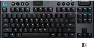 Logitech G915 TKL Tenkeyless Lightspeed Wireless RGB Mechanical Gaming Keyboard, Low Profile Switch Options, LIGHTSYNC RGB, Advanced Wireless and Bluetooth Support - Clicky (Renewed)