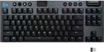 Logitech G915 TKL Tenkeyless Lightspeed Wireless RGB Mechanical Gaming Keyboard, Low Profile Switch Options, LIGHTSYNC RGB, Advanced Wireless and Bluetooth Support - Clicky (Renewed)