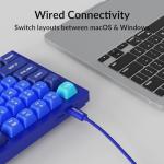 Keychron Q3 Wired Custom Mechanical Keyboard Knob Version, TKL Tenkeyless QMK/VIA Programmable Macro with Hot-swappable Gateron G Pro Brown Switch Compatible with Mac Windows Linux (Blue)