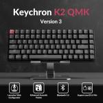 Keychron K2 75% Layout QMK Wireless and Wired Options Mechanical Keyboard Super Red Switch, Paired with Shine-Through Double-Shot PBT Keycaps for Mac Windows-Version 3