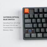 Keychron K8 Wireless Mechanical Keyboard, Tenkeyless Layout 87 Keys Bluetooth/Wired RGB Backlit with Gateron Optical Blue Switch Compatible with Mac Windows
