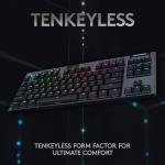 Logitech G915 TKL Tenkeyless Lightspeed Wireless RGB Mechanical Gaming Keyboard, Low Profile Switch Options, LIGHTSYNC RGB, Advanced Wireless and Bluetooth Support - Clicky (Renewed)