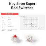 Keychron K2 75% Layout QMK Wireless and Wired Options Mechanical Keyboard Super Red Switch, Paired with Shine-Through Double-Shot PBT Keycaps for Mac Windows-Version 3
