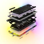 HYTE Keeb TKL - Modern Human Interface - Customizable Tenkeyless Wired Crystal Bubble RGB Gasket Mounted Mechanical Keyboard - Fluffy Lavender Linear Switches - Crystal/Black