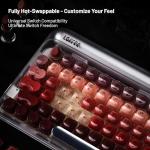 LOFREE DOT Lipstick Elegant 84 Keys Mechanical Keyboard, White Backlit Hot-Swappable Rechargeable Wireless Keyboard with Gasket Design, 3 Modes Connection for Windows, macOS/GATERON Linear Switches