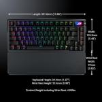 ASUS ROG Azoth Extreme Wireless Mechanical Gaming Keyboard – 75% TKL, ROG NX Snow Linear Switches, PBT Keycaps, Aluminum Chassis, Carbon Fiber, Gasket Mount, Color OLED Screen, PC/Mac Support - Black