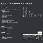 Keychron Q6 Max QMK/VIA Wireless Custom Mechanical Keyboard Barebone Knob Version, Full-Metal Hot-Swappable RGB Backlight 2.4 GHz/Bluetooth/Type-C Wired Gaming Keyboard for Mac/Windows/Linux - White