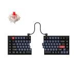 Keychron Q11 QMK/VIA TKL Split Keyboard Ergonomic, 91 Keys 75% Layout Wired Mechanical Gaming Keyboard Mac & Windows with Full Alu Frame, PBT Keycaps & Knobs, RGB Backlight Hot-Swappable Red Switch