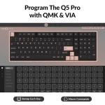 Keychron Q5 Pro Custom Wireless QMK/VIA Mechanical Keyboard Barebone, 96% Layout with Programmable Knob Double-Gasket Design, Hot-Swappable RGB Backlit Compatible with Mac Windows Linux - White