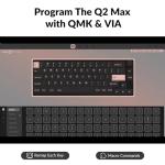 Keychron Q2 Max Wireless Custom Mechanical Gaming Keyboard, QMK/VIA Programmable Knob 2.4 GHz/Bluetooth 5.1/Wired, 65% Compact RGB Hot-Swap with Gateron Banana Switch for Mac Windows Linux - White