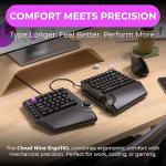Cloud Nine ErgoTKL Ergonomic Tenkeyless Mechanical Keyboard for PC – Kailh Brown – TKL RGB Backlit Ergo Split Key Board