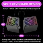 Cloud Nine ErgoTKL Ergonomic Tenkeyless Mechanical Keyboard for PC – Kailh Brown – TKL RGB Backlit Ergo Split Key Board