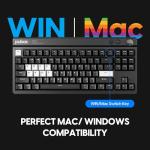 Pulsar XBOARD QS Mechanical Gaming Keyboard – QMK/VIA, Hot Swappable Linear Switch, TKL Layout Gasket Mount, Aluminum Frame, RGB LED Backlit, Knob, Dual PC Quick Switch for Mac/Windows (Black)