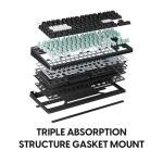 Pulsar XBOARD QS Mechanical Gaming Keyboard – QMK/VIA, Hot Swappable Linear Switch, TKL Layout Gasket Mount, Aluminum Frame, RGB LED Backlit, Knob, Dual PC Quick Switch for Mac/Windows (Black)