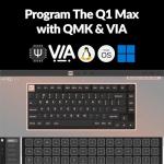 Keychron Q1 Max RGB QMK/VIA Custom Mechanical Keyboard, Hot-Swappable Full Metal Programmable Knob with Gateron Jupiter Red Switch, 2.4 GHz/Bluetooth/Wired Gaming Keyboard for Mac Windows Linux