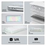 KiiBoom Jade75 75% Resin Molding Mechanical Keyboard, BT5.0/USB-C/2.4GHz Wireless Gaming Keyboard, QMK&VIA Programmable, RGB Backlits, Hot-Swappable, CNC+UV Case for Windows/Mac/Linux (White)