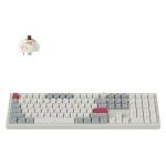 Keychron Q6 Max QMK/LAUNCHER Wireless Bluetooth/2.4 GHz/USB-C Wired Custom Mechanical Keyboard, Full Size Programmable Knob RGB Backlit Hot-Swappable Gateron Brown Switch for Mac Windows Linux - White