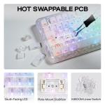 KiiBoom Jade75 75% Resin Molding Mechanical Keyboard, BT5.0/USB-C/2.4GHz Wireless Gaming Keyboard, QMK&VIA Programmable, RGB Backlits, Hot-Swappable, CNC+UV Case for Windows/Mac/Linux (White)