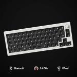 Keychron Q2 Max 65% Compact Custom Mechanical Gaming Keyboard Kit, 2.4 GHz/Bluetooth 5.1/Wired with QMK/VIA Programmable Knob, RGB Aluminum Barebones Keyboard for Mac Windows Linux - White