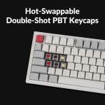 Keychron Q6 Max QMK/LAUNCHER Wireless Bluetooth/2.4 GHz/USB-C Wired Custom Mechanical Keyboard, Full Size Programmable Knob RGB Backlit Hot-Swappable Gateron Brown Switch for Mac Windows Linux - White