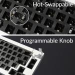 Keychron Q2 Max 65% Compact Custom Mechanical Gaming Keyboard Kit, 2.4 GHz/Bluetooth 5.1/Wired with QMK/VIA Programmable Knob, RGB Aluminum Barebones Keyboard for Mac Windows Linux - White