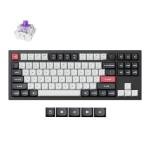 Keychron Q3 HE Wireless Custom Mechanical Keyboard, 2.4 GHz/Bluetooth/Wired QMK Rapid Trigger 80% TKL Hot-Swappable Programmable RGB Gateron Double-Rail Magnetic Switches for Mac Windows, Carbon Black