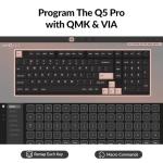 Keychron Q5 Pro QMK/VIA Wireless Custom Mechanical Keyboard, Full Aluminum 96% Layout with Programmable Knob, Double-Gasket Design with Hot-swappable K Pro Red Switch for Mac Windows Linux - White