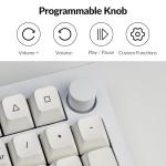 Keychron Q5 Pro QMK/VIA Wireless Custom Mechanical Keyboard, Full Aluminum 96% Layout with Programmable Knob, Double-Gasket Design with Hot-swappable K Pro Red Switch for Mac Windows Linux - White