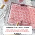 KiiBoom Phantom 81 75% Transparent Mechanical Gaming Keyboard, Hot Swappable Custom Gasket Keyboard with RGB Backlit, Clear Keycap, Rechargeable Battery, Triple Mode for Win/Mac (Phantom 81 V3 Pink)