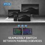 BAROCCOMiSTEL MiSTEL MD600 Alpha BT RGB, Split Keyboard, Ergonomic Mechanical Keyboard, 60%, PBT Double Shot Keycap (Transparent), Bluetooth5.0, Mac/Windows OS Compatible (Silent Red)