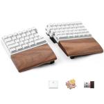 NocFree Wireless Ergonomic Split Mechanical Keyboard with Wrist Rest- Silent, RGB, Foam, Hot-Swappable, Compact 60% Layout, Palm Rest, Programmable for Mac & Windows, PBT Keycaps