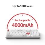 Keychron Q5 Pro QMK/VIA Wireless Custom Mechanical Keyboard, Full Aluminum 96% Layout with Programmable Knob, Double-Gasket Design with Hot-swappable K Pro Red Switch for Mac Windows Linux - White