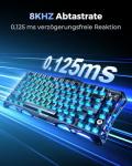 GravaStar Mercury V75 HE Keyboard, 75% Hall‑Effect Magnetic Switch Gaming Keyboard, 8000 Hz Polling, 0.005RT, Wired USB-C, RGB Backlit, Adjustable Actuation, Semi‑Aluminum Chassis-Stealth Black