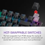 Alienware Pro Wireless Gaming Keyboard - Bluetooth 5.1/2.4 GHz Radio Frequency Connectivity, Linear Mechanical, Hot-swappable switches, Tri mode connectivity, Adjustable Height - Dark Side of the Moon