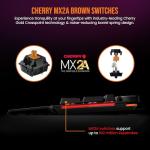 Das Keyboard 5QS Mark II Smart RGB Programmable Mechanical Keyboard for Work & Gaming, Tactile Cherry MX2A Brown Mechanical Switches, Built-in RGB Profiles, Palm Rest, Volume Knob, Aluminum Top