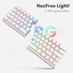 NocFree Wireless Ergonomic Split Mechanical Keyboard with Wrist Rest- Silent, RGB, Foam, Hot-Swappable, Compact 60% Layout, Palm Rest, Programmable for Mac & Windows, PBT Keycaps