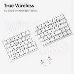 NocFree Wireless Ergonomic Split Mechanical Keyboard with Wrist Rest- Silent, RGB, Foam, Hot-Swappable, Compact 60% Layout, Palm Rest, Programmable for Mac & Windows, PBT Keycaps