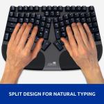 Truly Ergonomic Cleave Split Mechanical Keyboard – All-Day Comfort, Boosts Productivity, Natural Typing Posture, Tactile Optical Switches, Cushioned Palm Rest, Backlit Keys, Windows/Mac/Linux