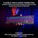 CHERRY XTRFY MX 10.1 Wireless | Cordless Low-Profile Gaming Keyboard | Rotary LCD Knob | RGB Lighting | Slim Aluminum