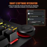 Das Keyboard 5QS Mark II Smart RGB Programmable Mechanical Keyboard for Work & Gaming, Tactile Cherry MX2A Brown Mechanical Switches, Built-in RGB Profiles, Palm Rest, Volume Knob, Aluminum Top