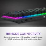 Alienware Pro Wireless Gaming Keyboard - Bluetooth 5.1/2.4 GHz Radio Frequency Connectivity, Linear Mechanical, Hot-swappable switches, Tri mode connectivity, Adjustable Height - Dark Side of the Moon