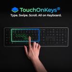 Clevetura CLVX 1 Windows | Touch On Keys & Gestures AI Keyboard | Bluetooth & USB-C | Low Profile Silent Scissor Keys | Interactive RGB | Aluminum Chassis | Compatible with Windows/Linux/Android